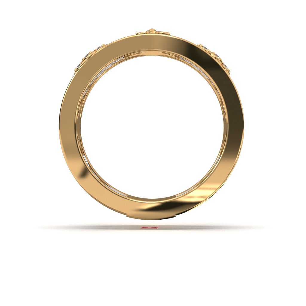 925 Sterling Silver Gold Plated Diamond Band Ring, Two Tone Unisex Promise Ring