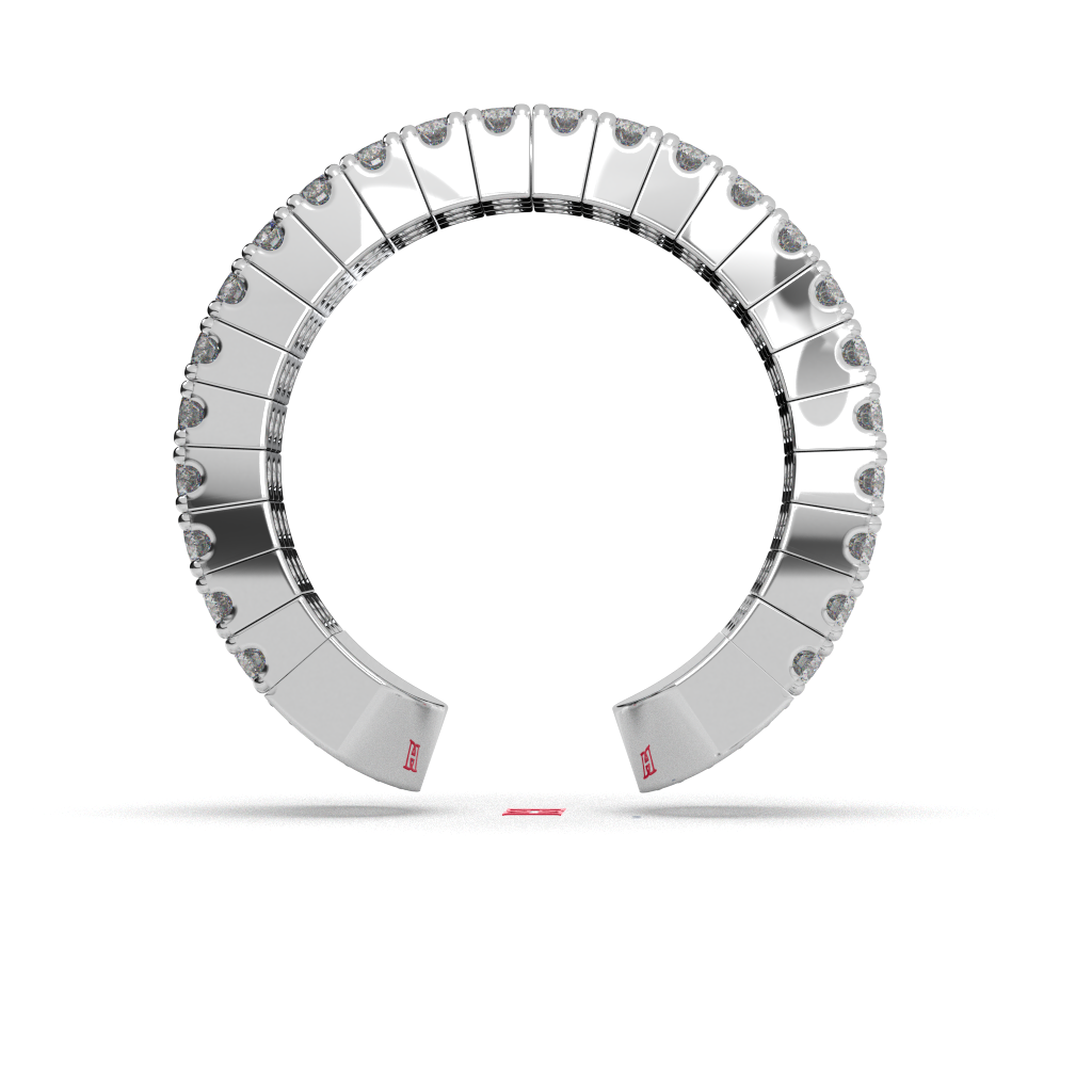 925 Sterling Silver, White Diamonds, High Polish Finish, Rhodium Plated Silver, Luxury Setting