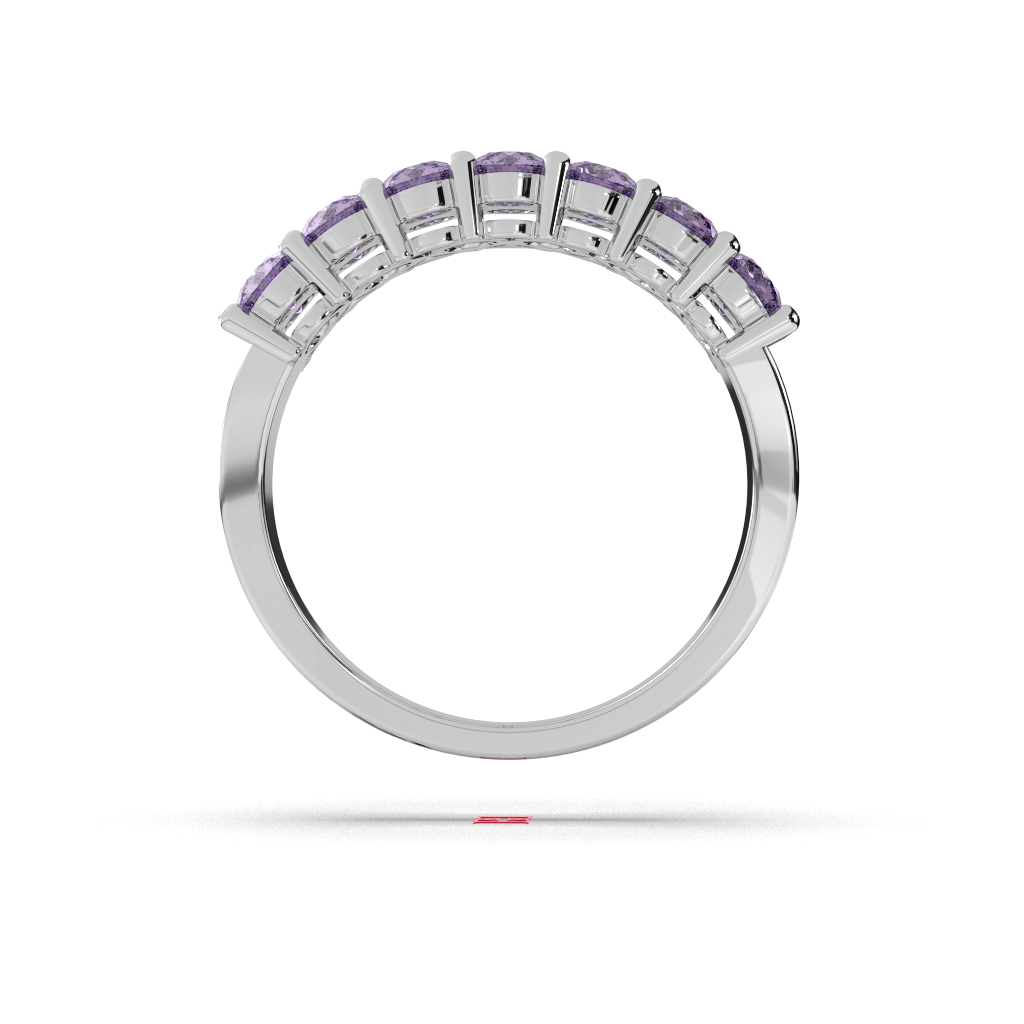 Sterling Silver Lavender Gemstone Ring | Double Row Eternity Band