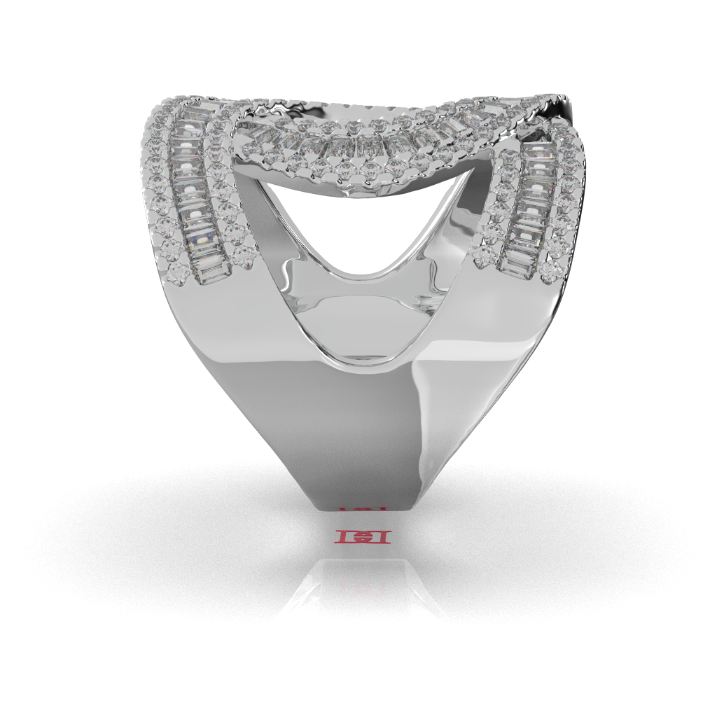 925 Sterling Silver Diamond Infinity Ring, Wide Band Statement Ring