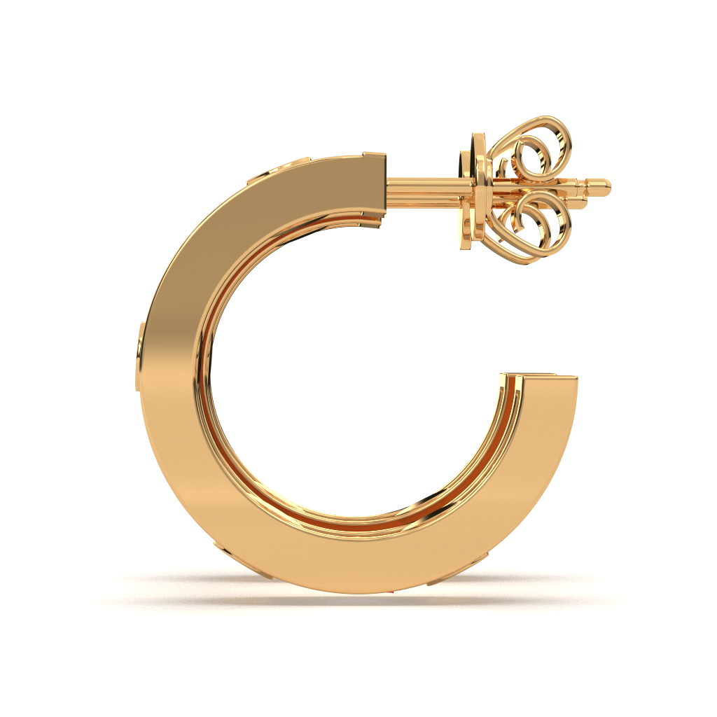 Gold Plated Braided Hoop Earrings, 925 Sterling Silver, Diamond Accent