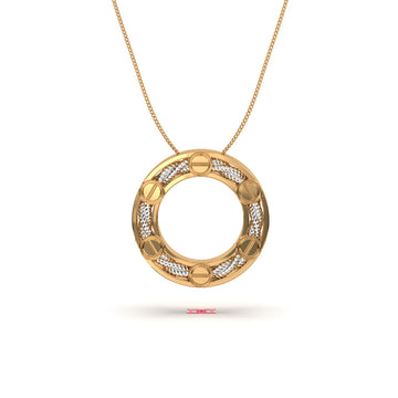 Two-Tone 925 Sterling Silver Circle Pendant Necklace – Minimalist Luxury