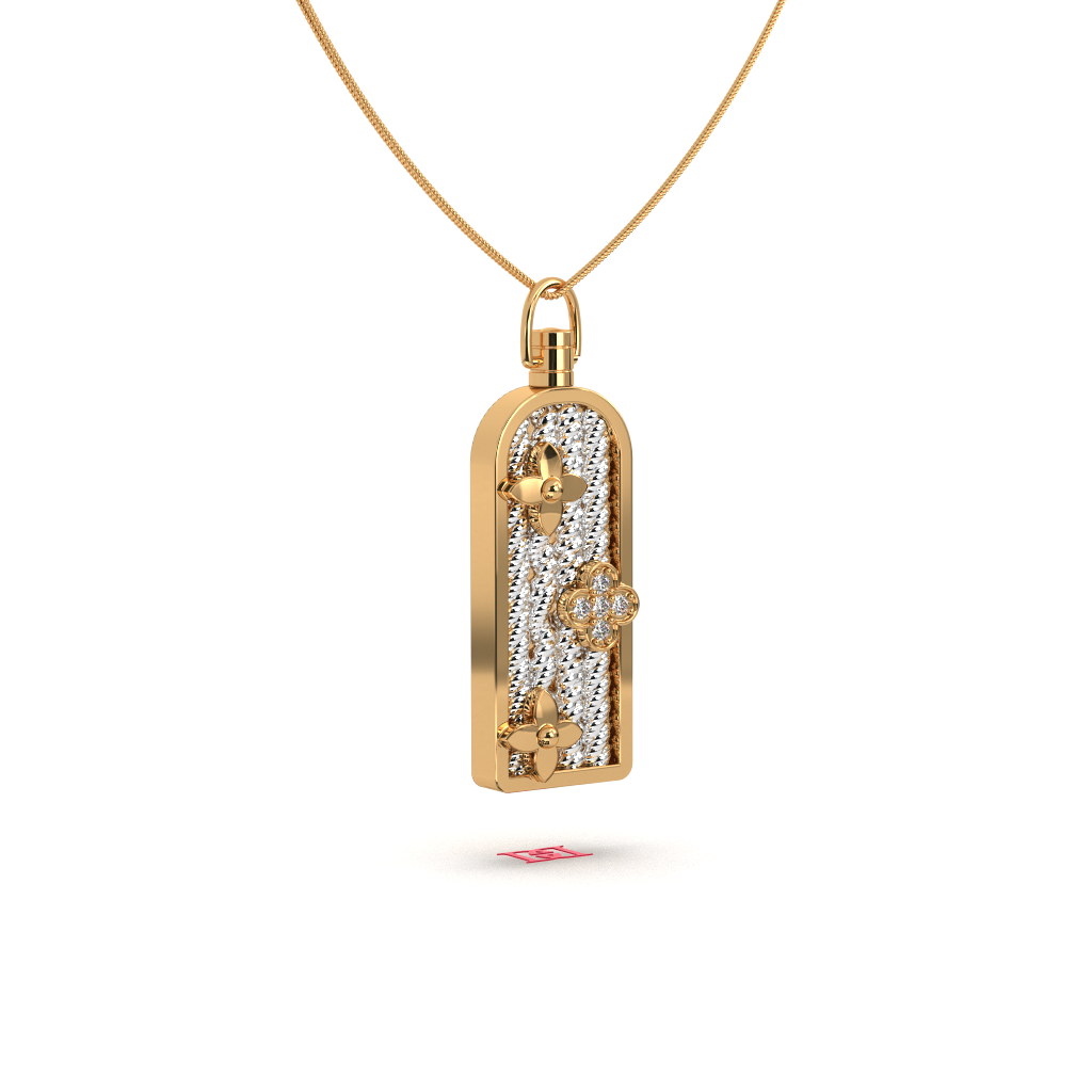 925 Sterling Silver Pendant: Modern Floral Design, High Polish