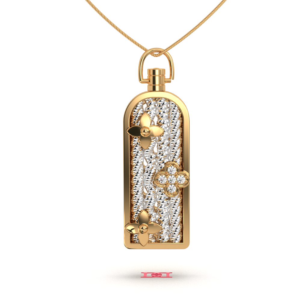 925 Sterling Silver Pendant: Modern Floral Design, High Polish