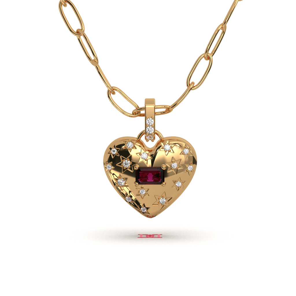 Handmade Sterling Silver Heart Pendant, Gold Tone Finish