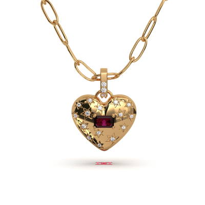 Handmade Sterling Silver Heart Pendant, Gold Tone Finish