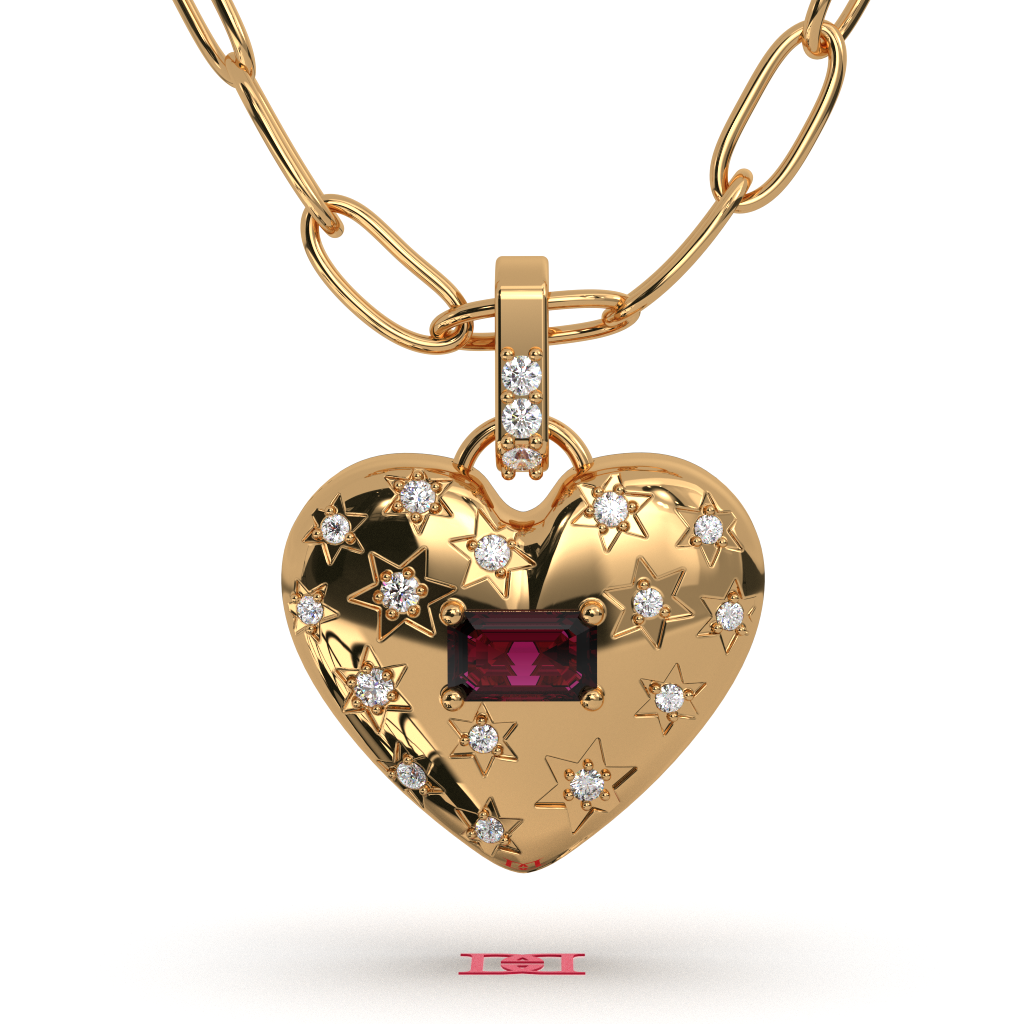 Handmade Sterling Silver Heart Pendant, Gold Tone Finish