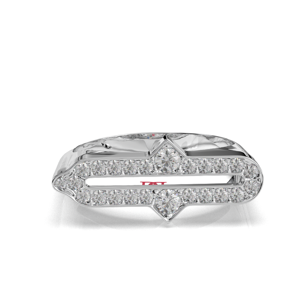 925 Sterling Silver Diamond Statement Ring | Modern Open Band