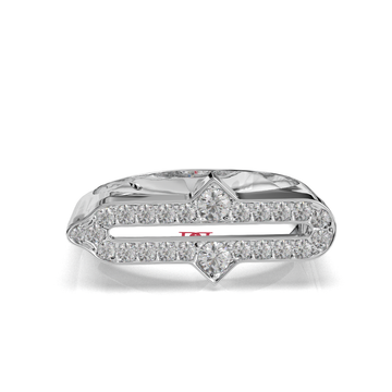 925 Sterling Silver Diamond Statement Ring | Modern Open Band