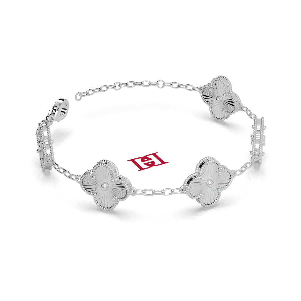 Sterling Silver Clover Bracelet - Minimalist Luxury Jewelry