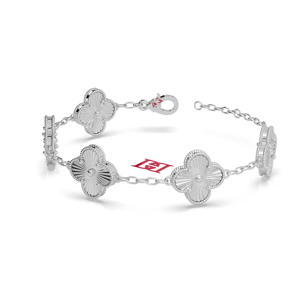 Sterling Silver Clover Bracelet - Minimalist Luxury Jewelry