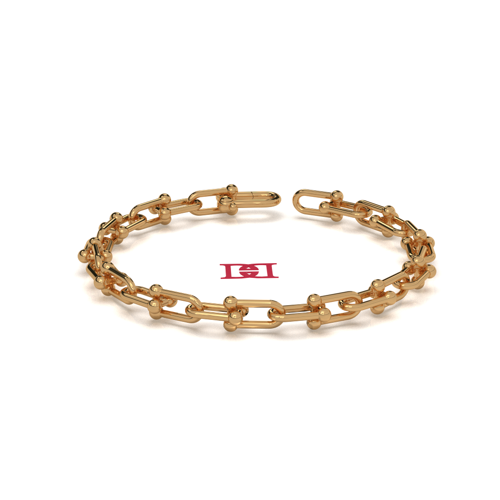925 Sterling Silver Gold Plated Chain Link Bracelet - Minimalist Unisex Jewelry