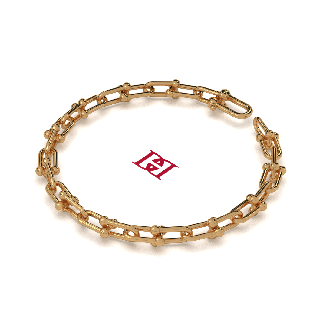 925 Sterling Silver Gold Plated Chain Link Bracelet - Minimalist Unisex Jewelry