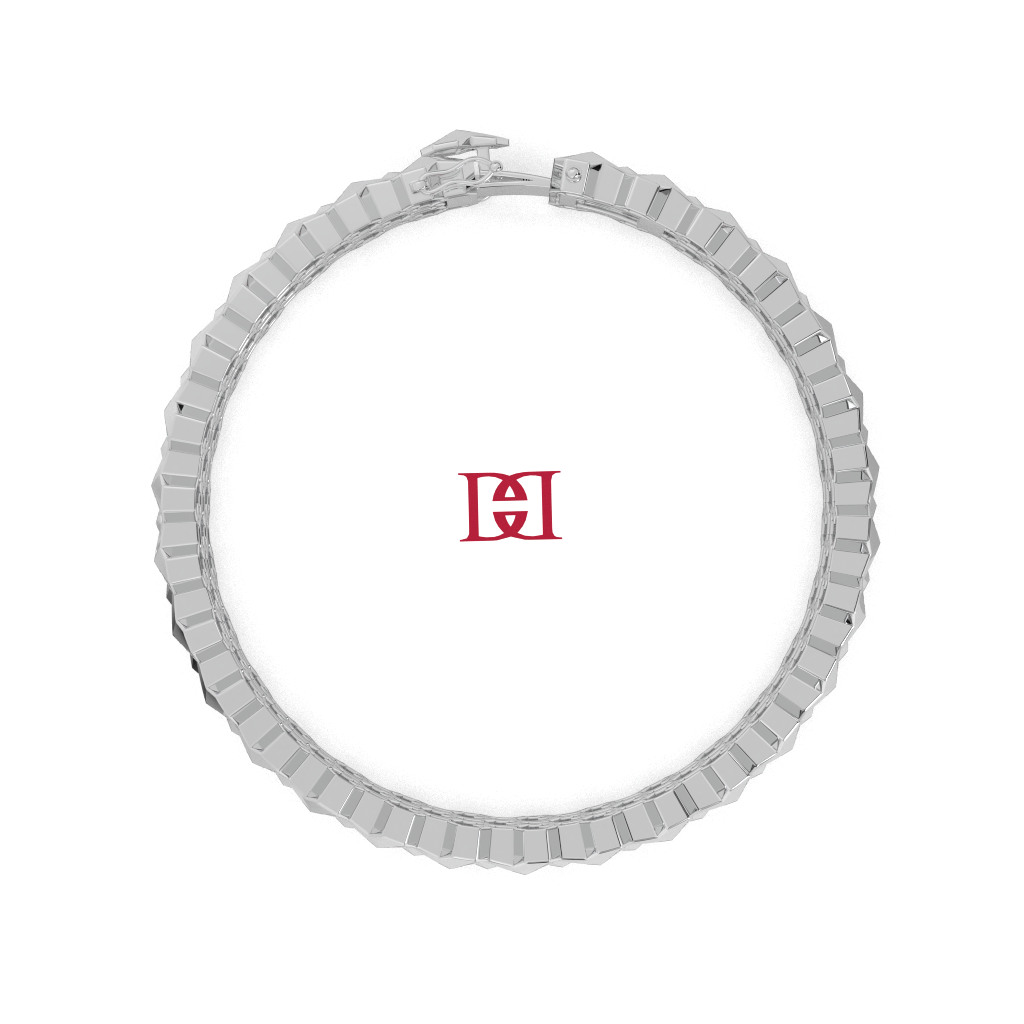 925 Sterling Silver Geometric Link Bracelet Luxury Statement Designer Piece