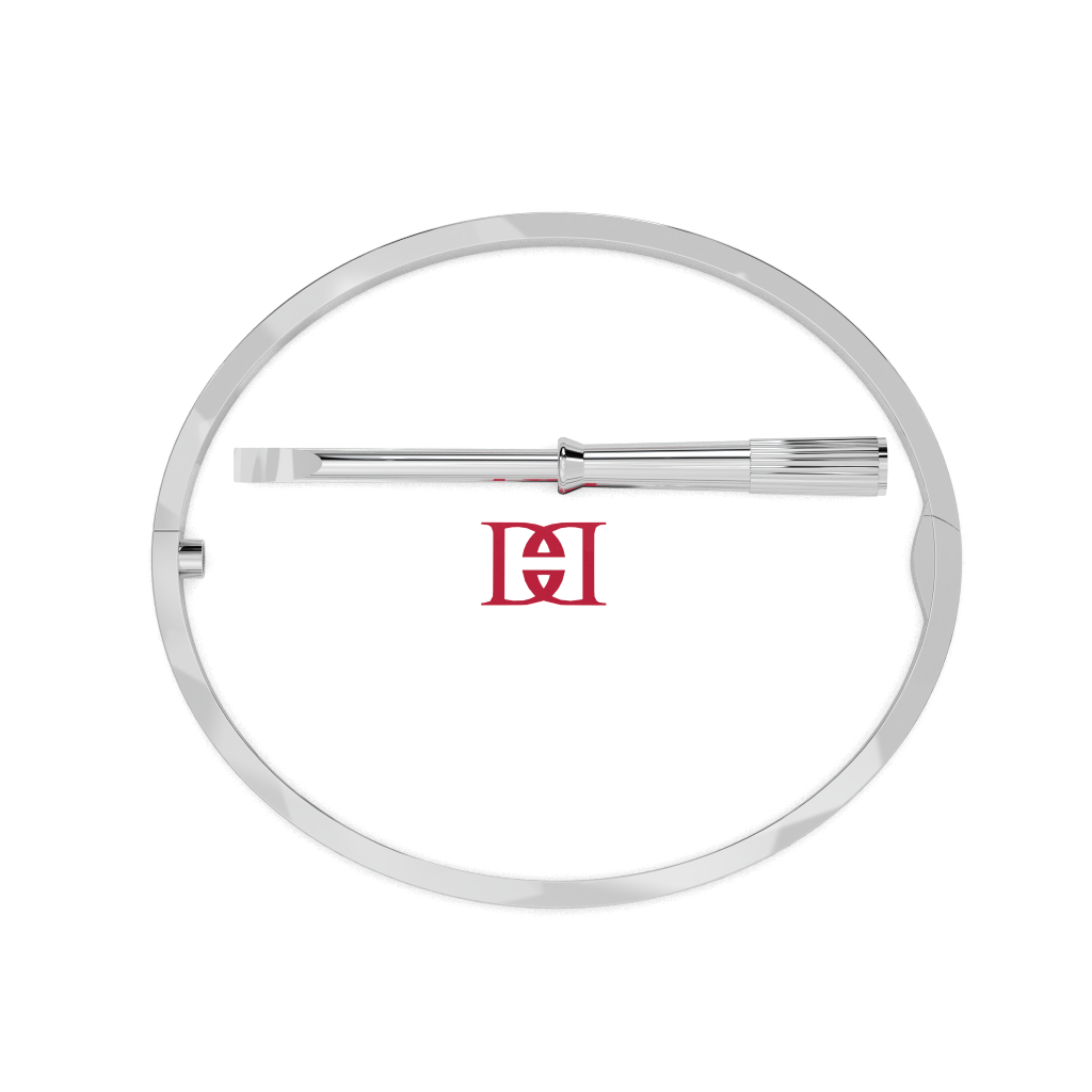 925 Sterling Silver Screw Motif Bangle Bracelet, Minimalist Silver Cuff Bracelet, Modern Luxury Stackable Silver Jewelry Gift Her & Him