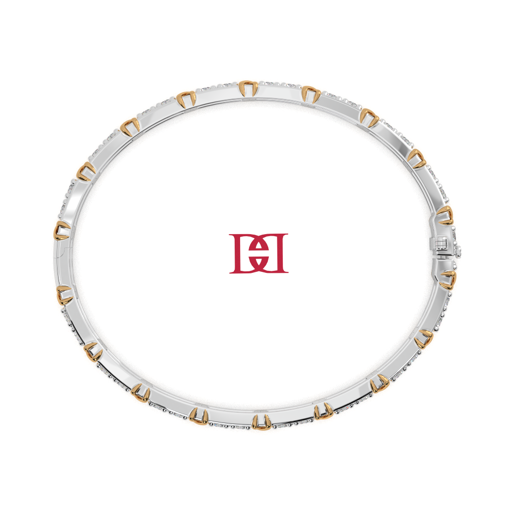 925 Sterling Silver Diamond Bangle Bracelet, Elegant Statement Jewelry