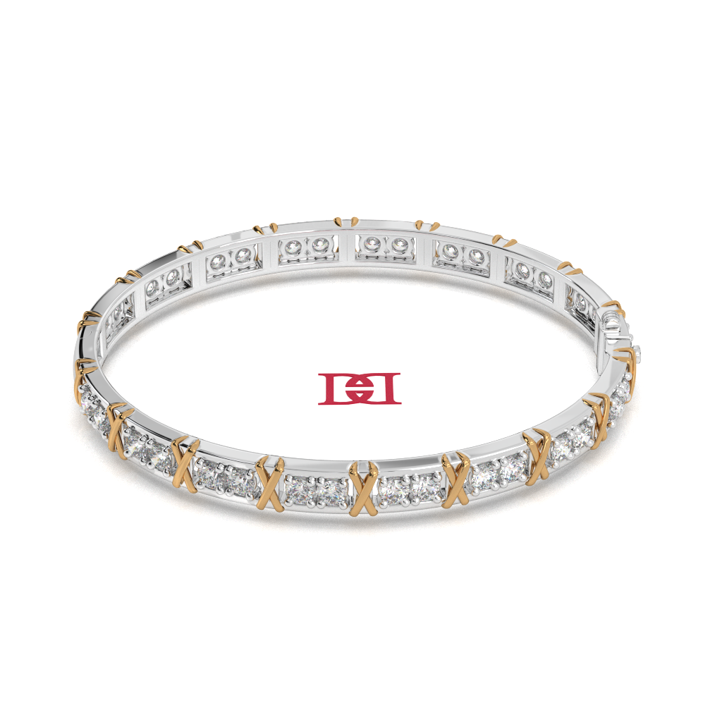 925 Sterling Silver Diamond Bangle Bracelet, Elegant Statement Jewelry