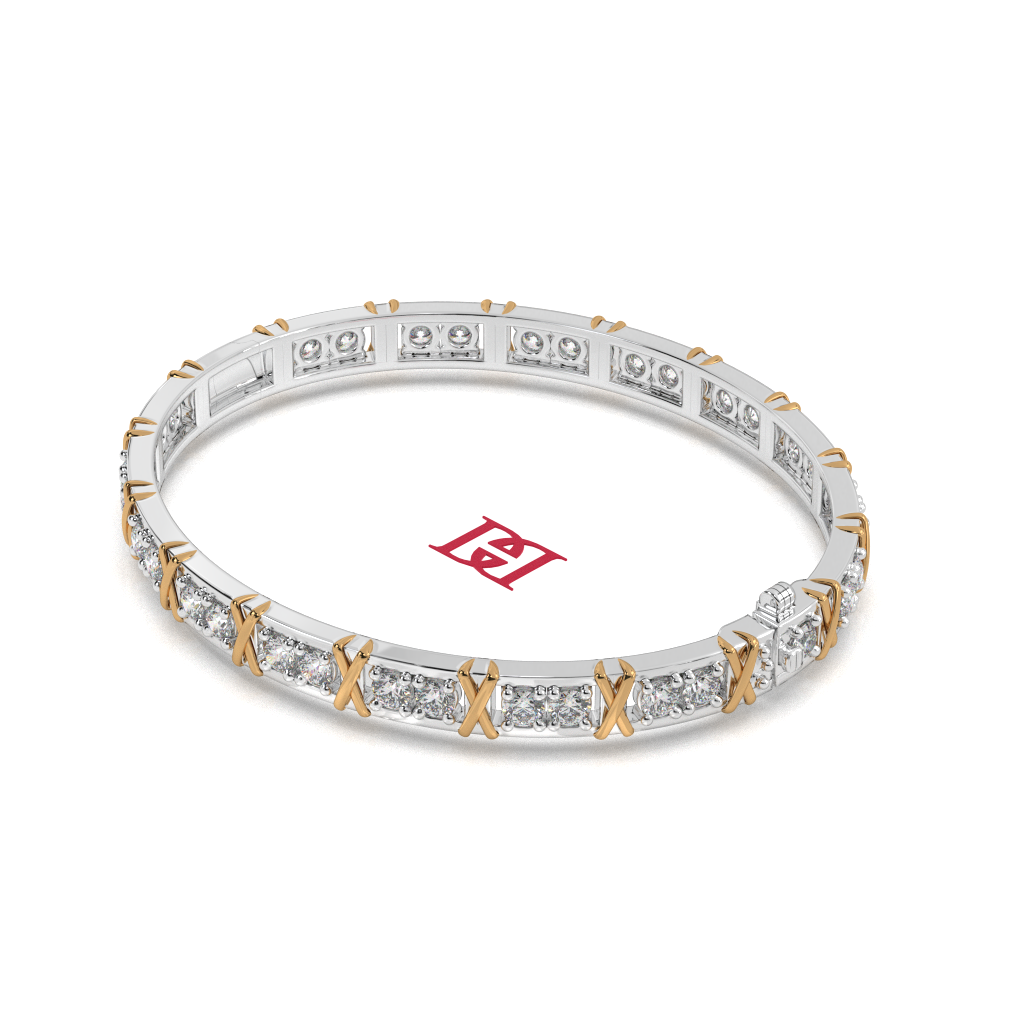 925 Sterling Silver Diamond Bangle Bracelet, Elegant Statement Jewelry