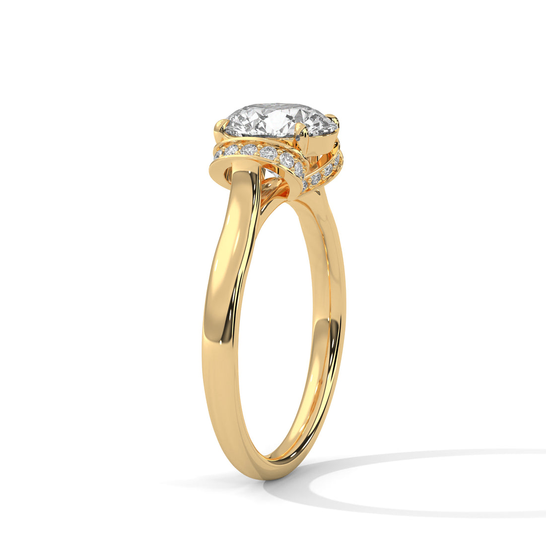 Round Brilliant Diamond Gold Engagement Ring – 1.50 Carat Centre Stone in 14K Yellow Gold
