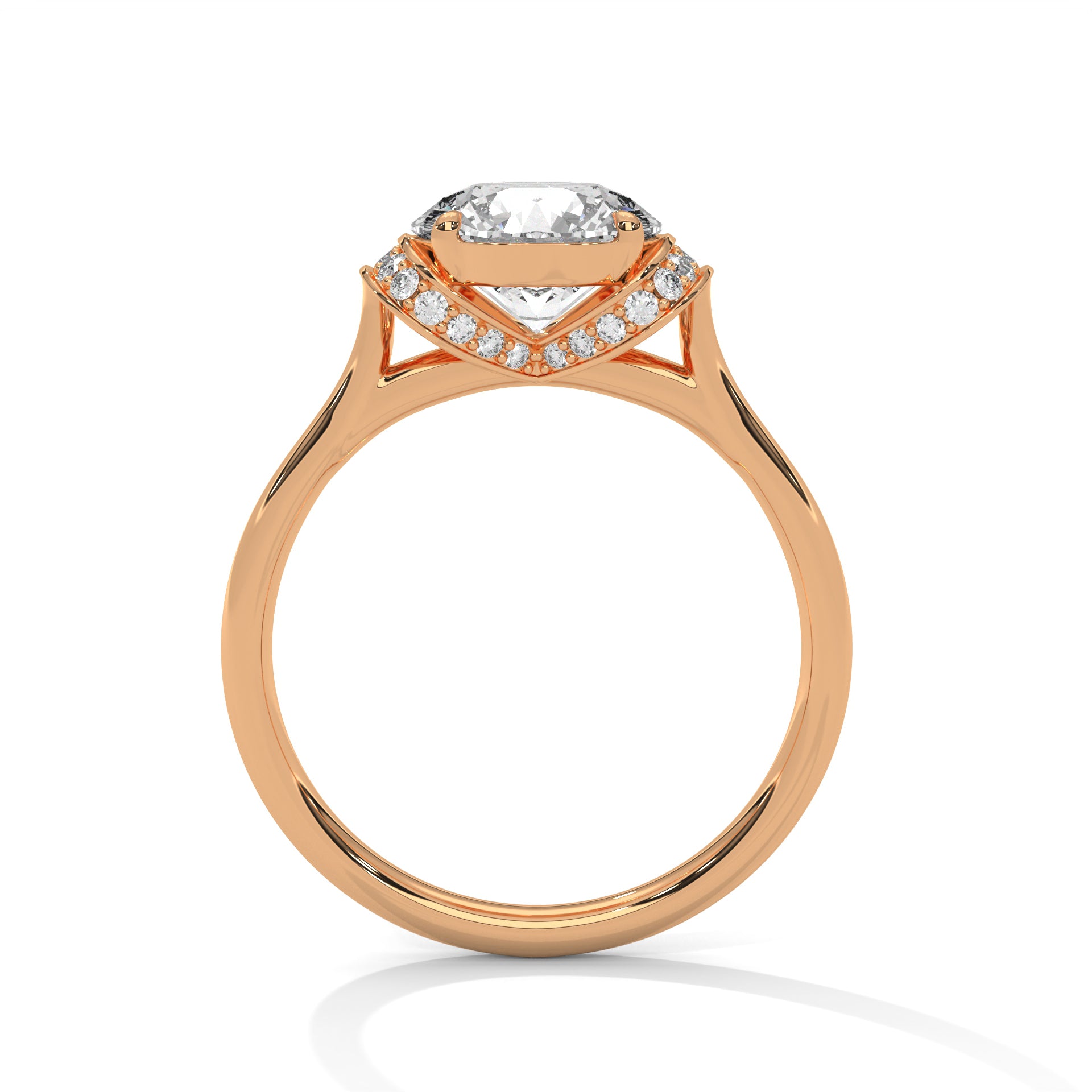 Round Brilliant Diamond Engagement Ring in 14K Rose Gold – 1.50 Carat Centre Stone