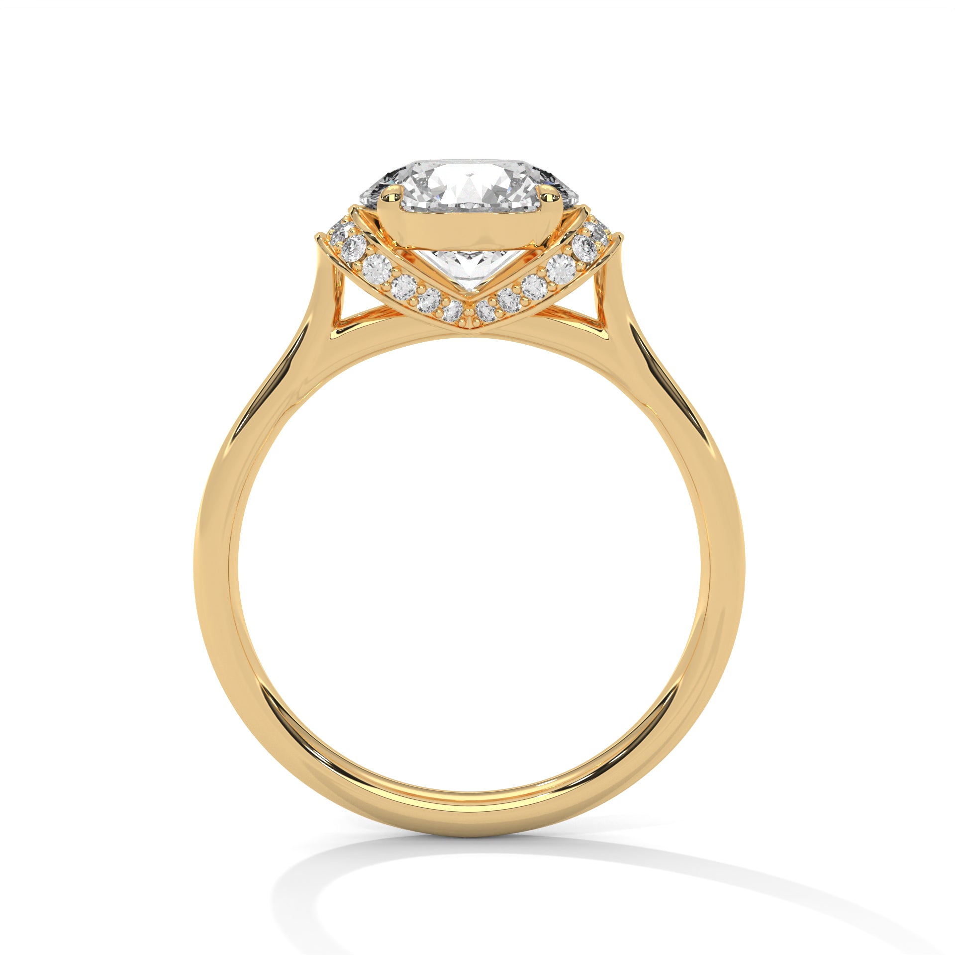 Round Brilliant Diamond Gold Engagement Ring – 1.50 Carat Centre Stone in 14K Yellow Gold