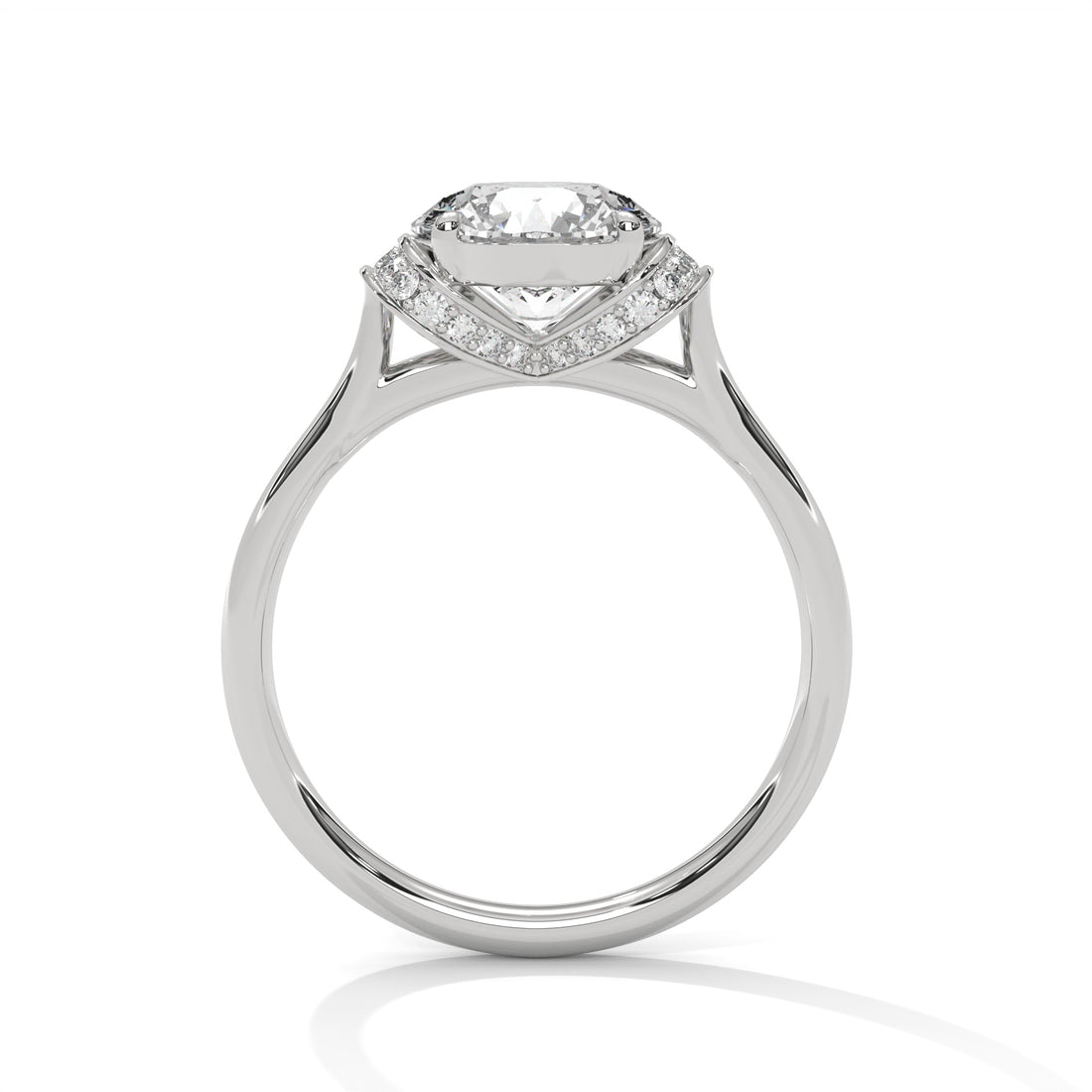 Round Brilliant Diamond Engagement Ring in 14K White Gold – 1.50 Carat Centre Stone