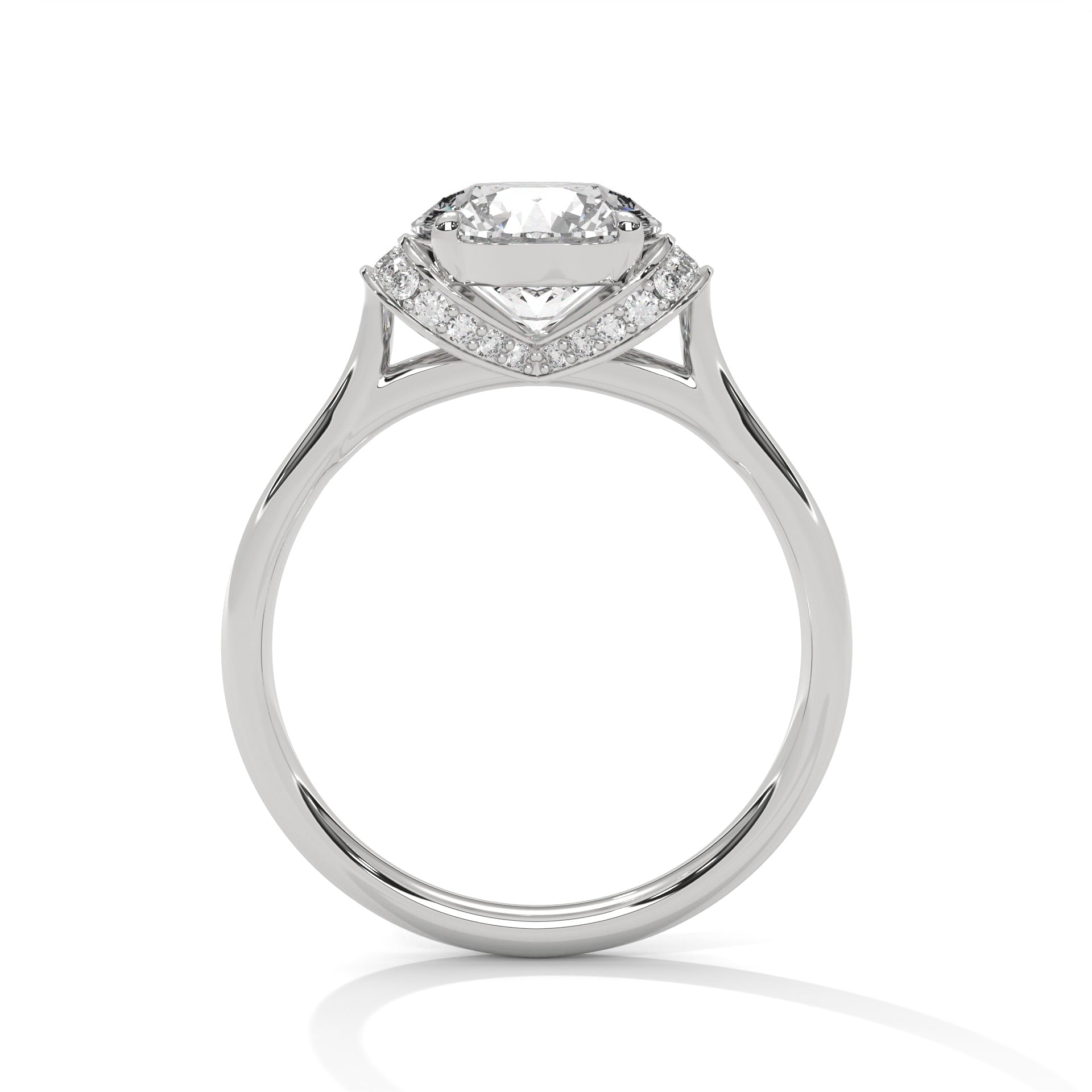 Round Brilliant Diamond Engagement Ring in 14K White Gold – 1.50 Carat Centre Stone