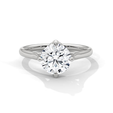 Classic Round Brilliant Diamond Solitaire Ring in 14K White Gold – 1.00 Carat Engagement Ring