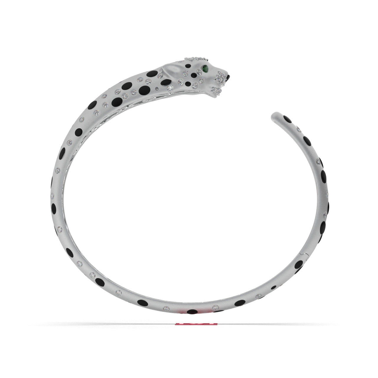 925 Sterling Silver Leopard Cuff Bracelet Luxury Panther Open Bangle Statement Designer Jewelry