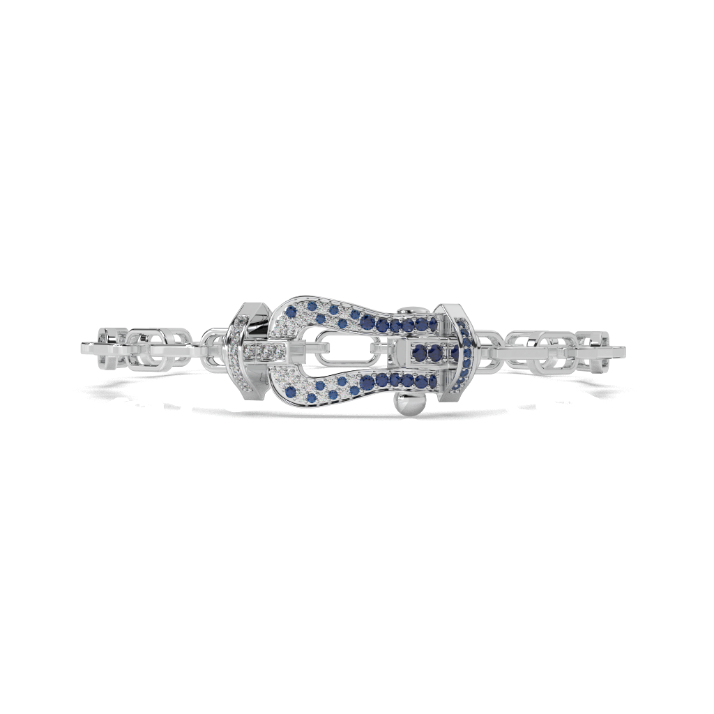 Sterling Silver Chain Bracelet: White Diamond Look Stones, Modern Luxury