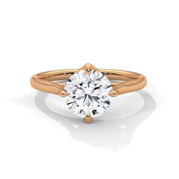 Classic Round Brilliant Diamond Solitaire Ring in 14K Rose Gold – 1.00 Carat Engagement Ring