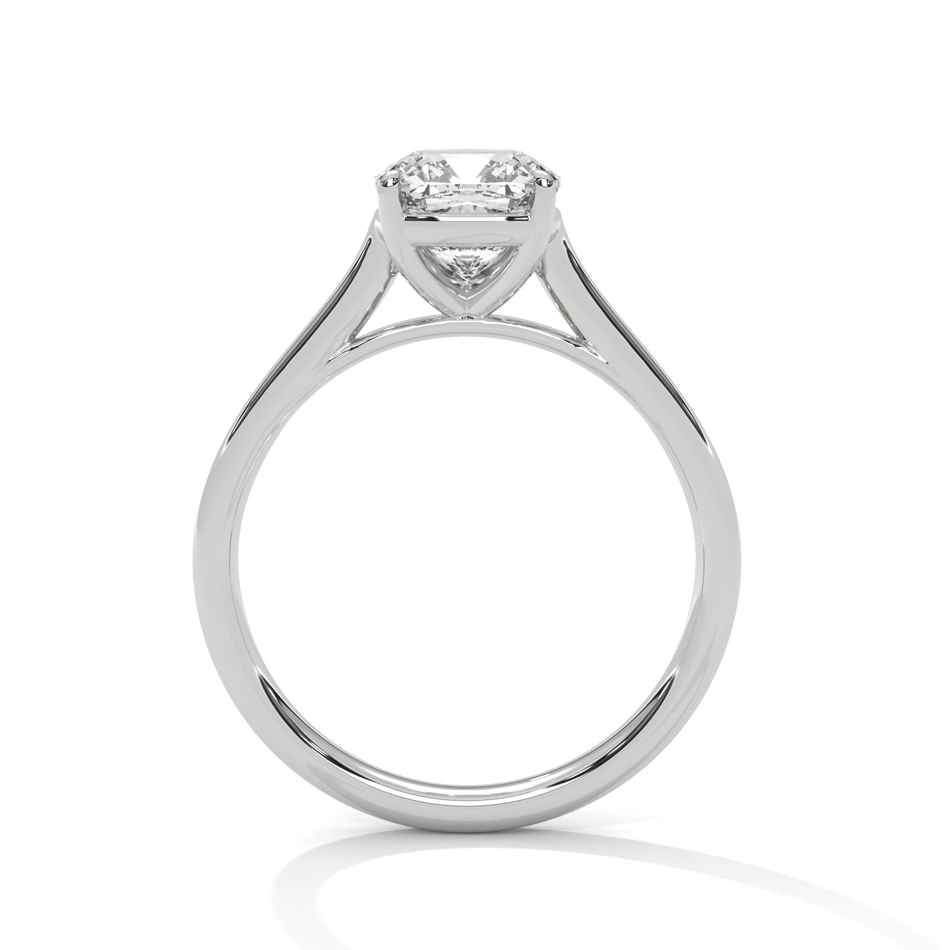 Cushion Cut Diamond Solitaire Engagement Ring in White Gold – Classic 4 Prong Cushion Diamond Ring – Minimalist Cushion Cut Proposal Ring – Elegant Solitaire Ring