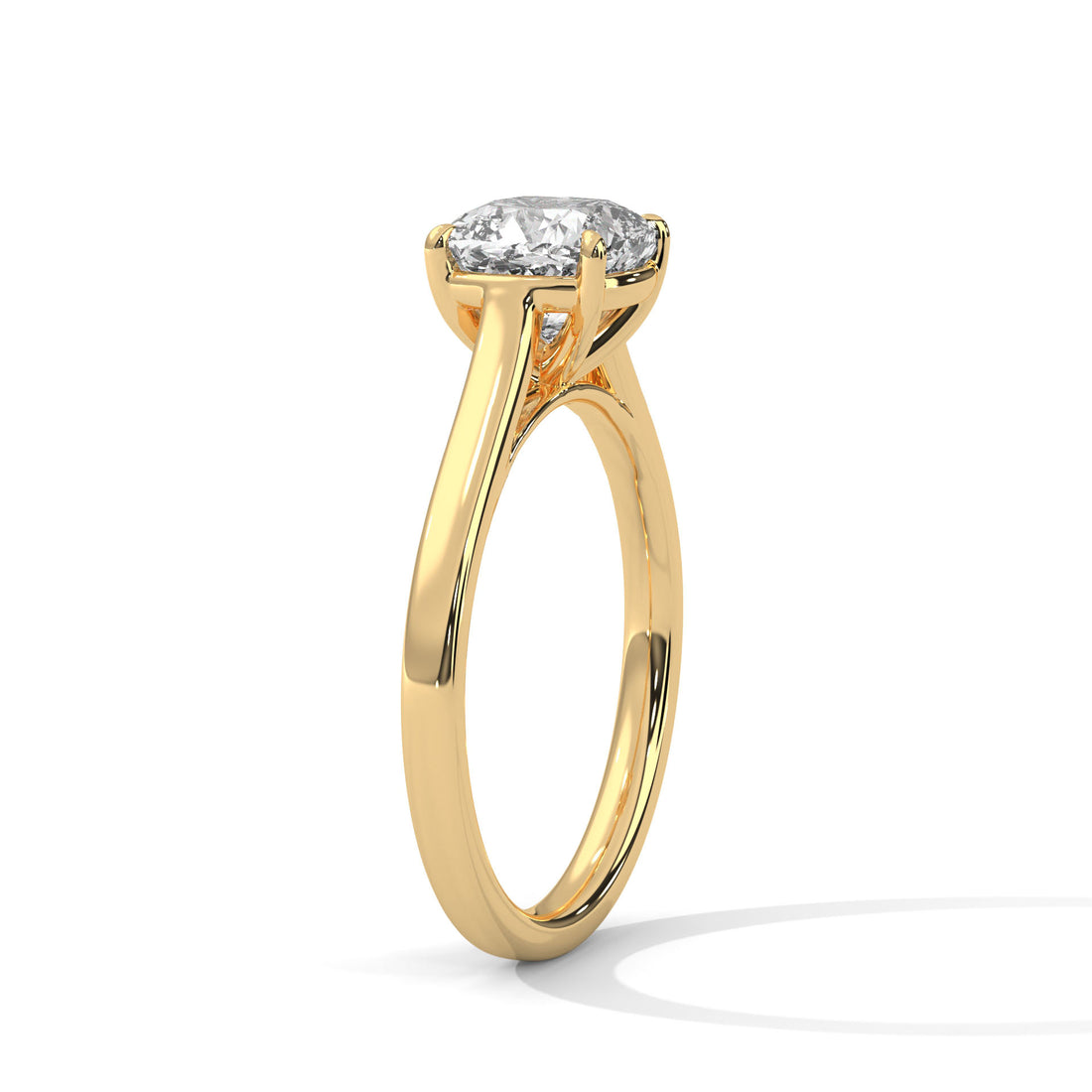 Cushion Cut Diamond Solitaire Engagement Ring in Gold – Classic 4 Prong Cushion Diamond Ring – Minimalist Cushion Cut Proposal Ring – Elegant Solitaire Ring