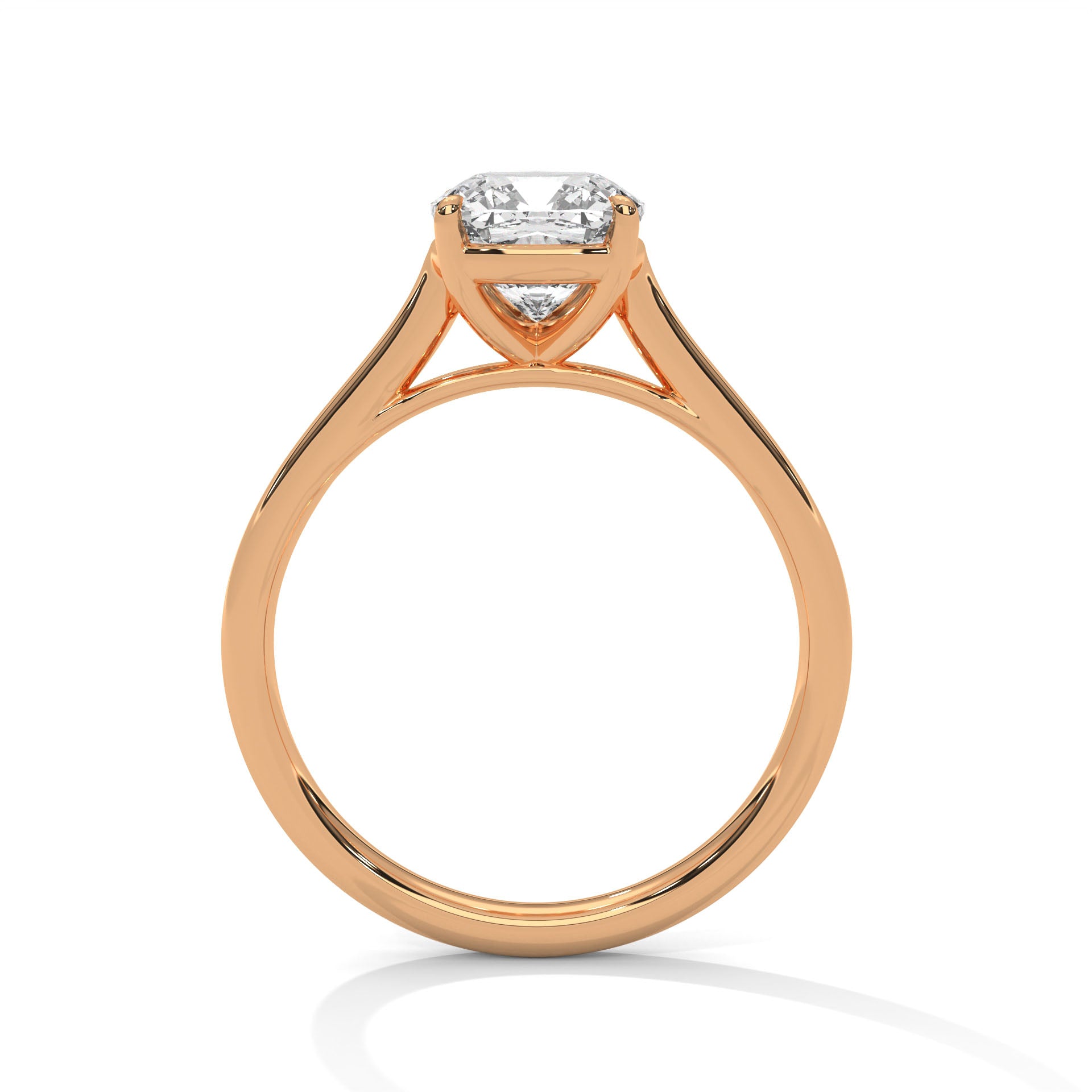 Cushion Cut Diamond Solitaire Engagement Ring in Rose Gold – Classic 4 Prong Cushion Diamond Ring – Minimalist Cushion Cut Proposal Ring – Elegant Solitaire Ring