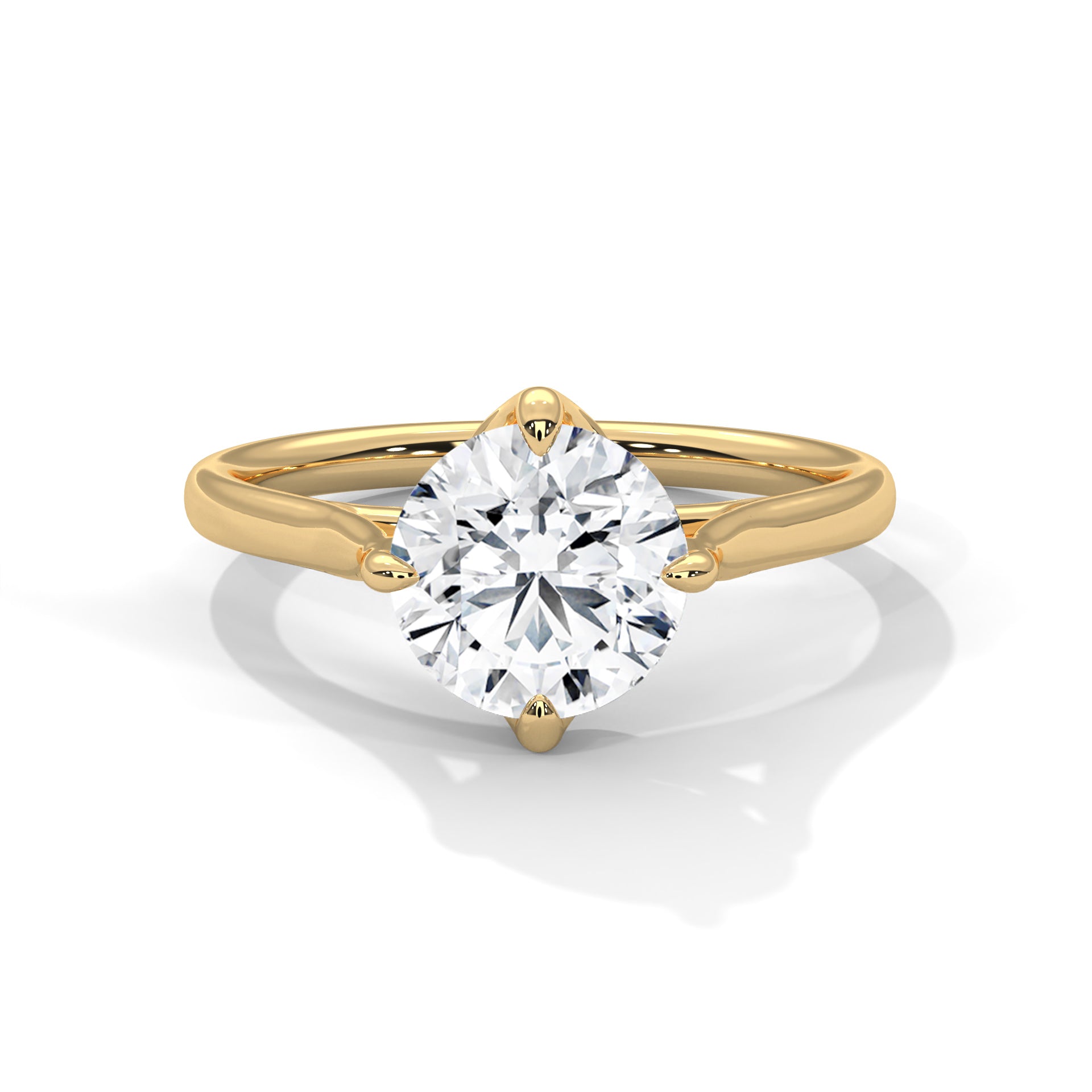 Classic Round Brilliant Diamond Solitaire Ring in 14K Yellow Gold – 1.00 Carat Engagement Ring