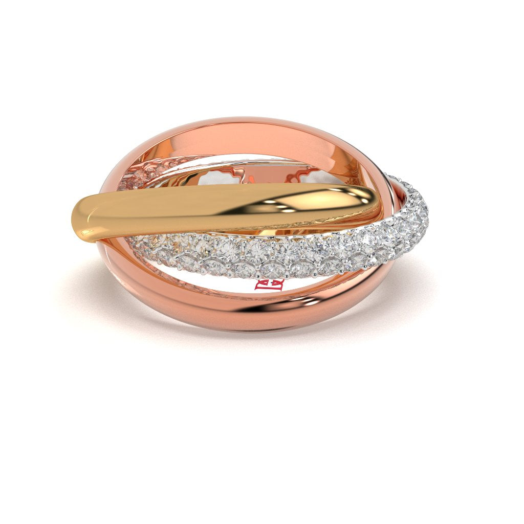 925 Sterling Silver Crossover Ring Elegant Interlocking Pave Band Modern Wedding Anniversary Statement Ring