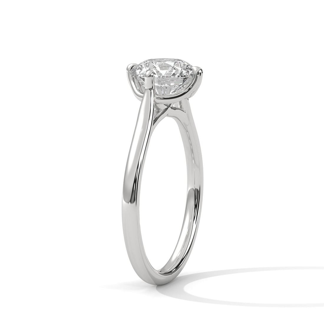 Classic Round Brilliant Diamond Solitaire Ring in 14K White Gold – 1.00 Carat Engagement Ring
