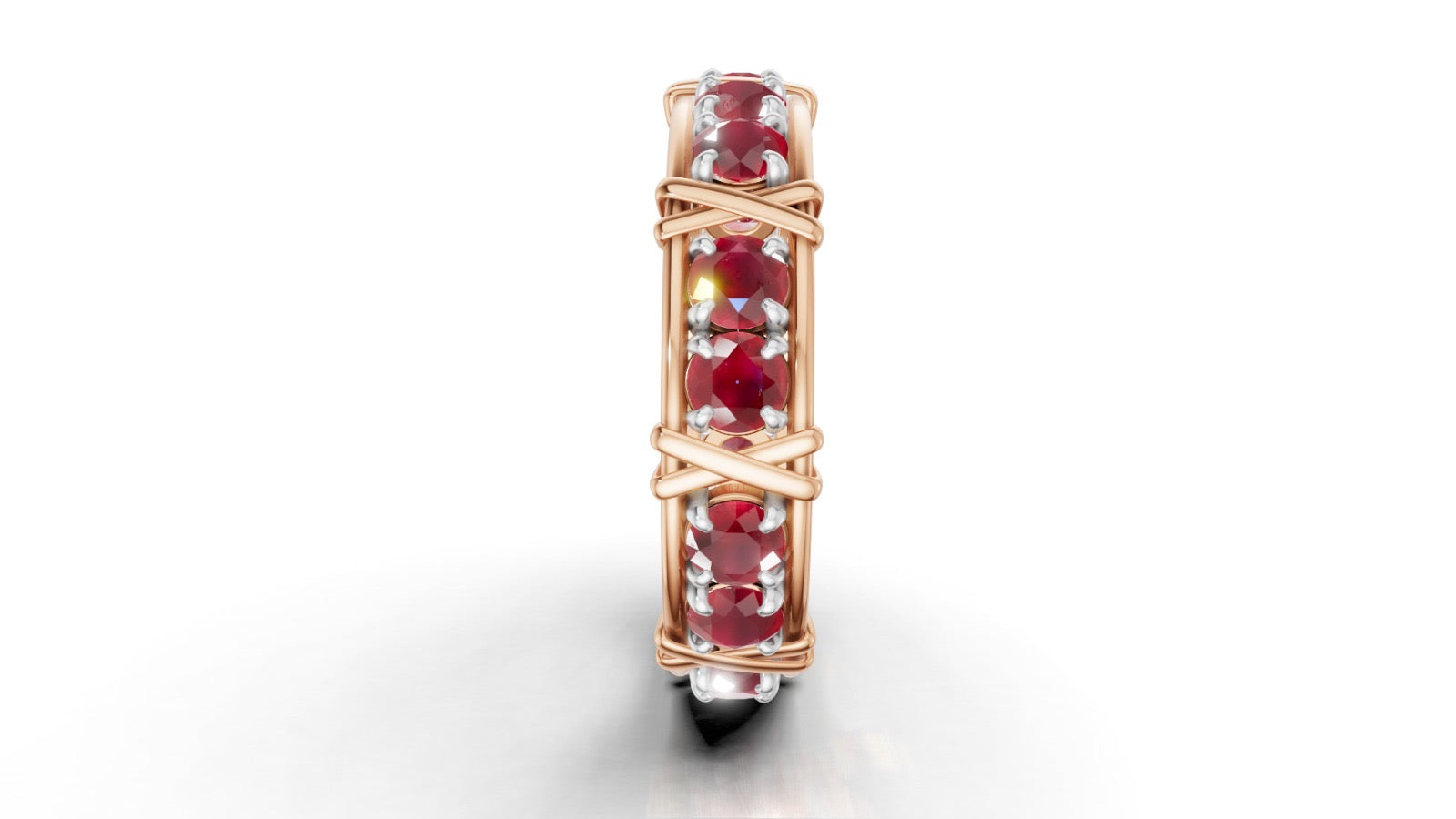 Vijay Deverakonda'S Ring | 16 Stone X Crown Ring | Rose Gold | Ruby