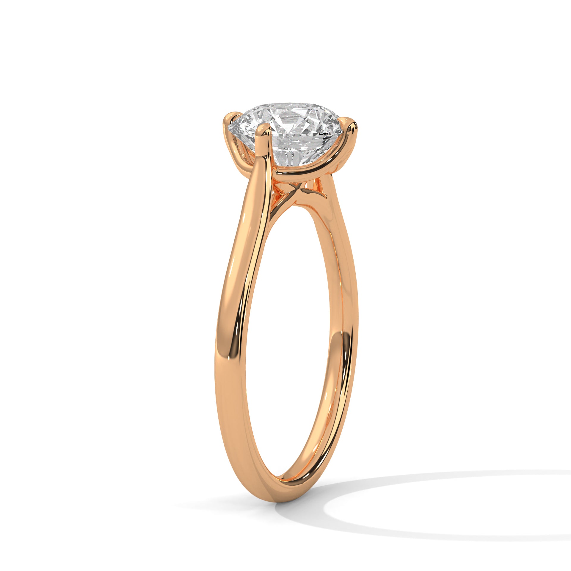 Classic Round Brilliant Diamond Solitaire Ring in 14K Rose Gold – 1.00 Carat Engagement Ring