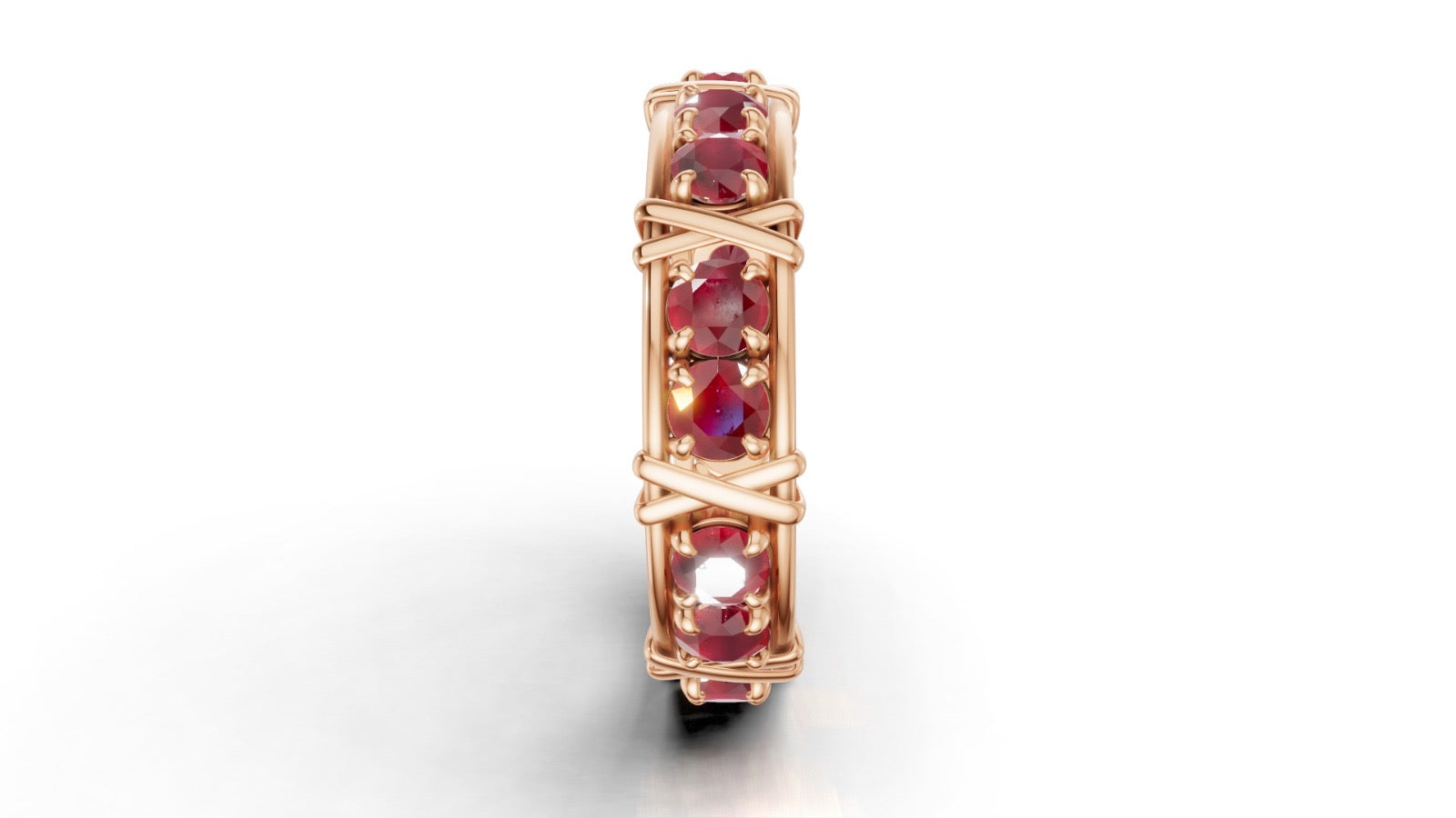 Vijay Deverakonda'S Ring | 16 Stone X Crown Ring | Rose Gold | Ruby