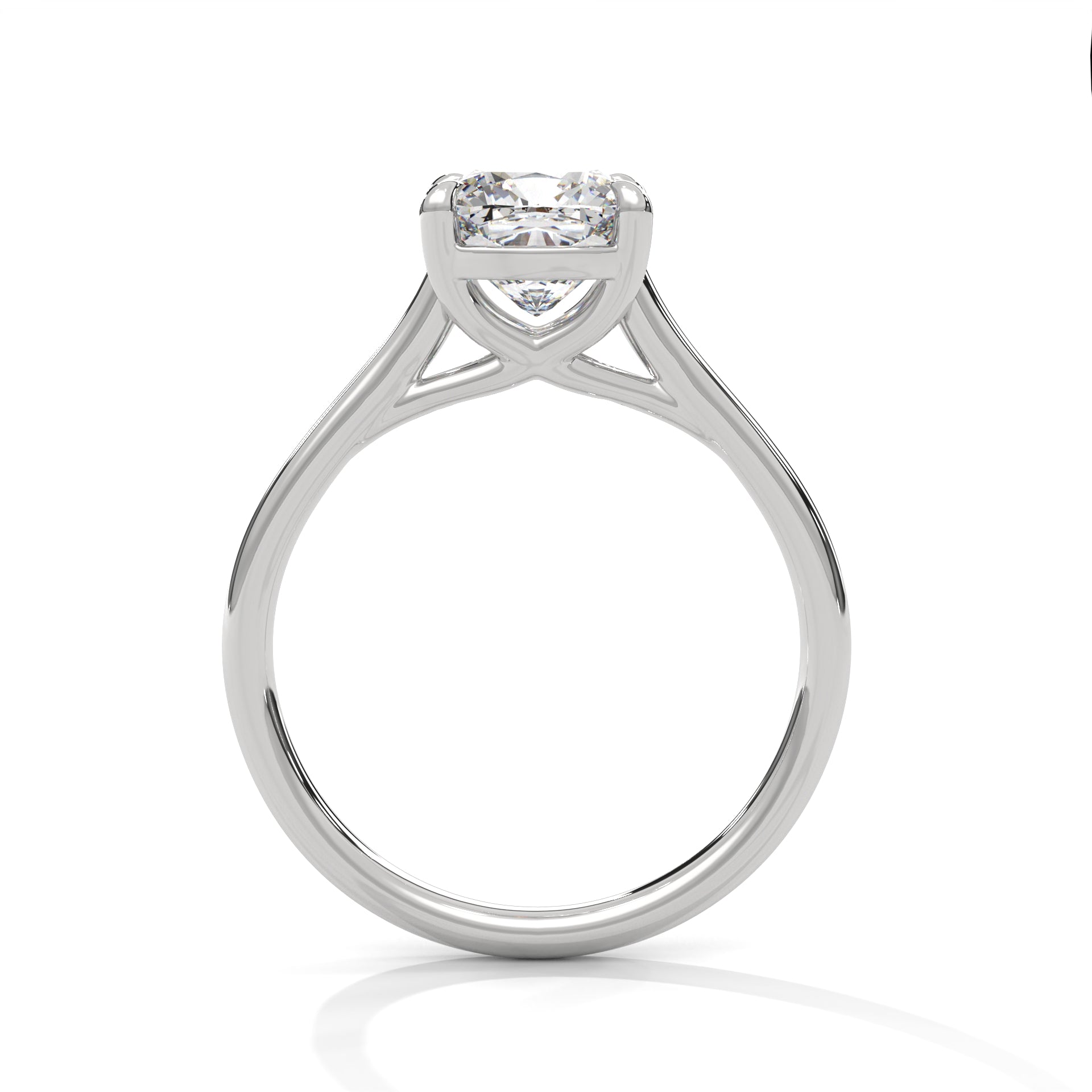 Cushion Cut Diamond Engagement Ring in 14K White Gold, 1.00 Carat Lab Grown Diamond Classic Solitaire Ring