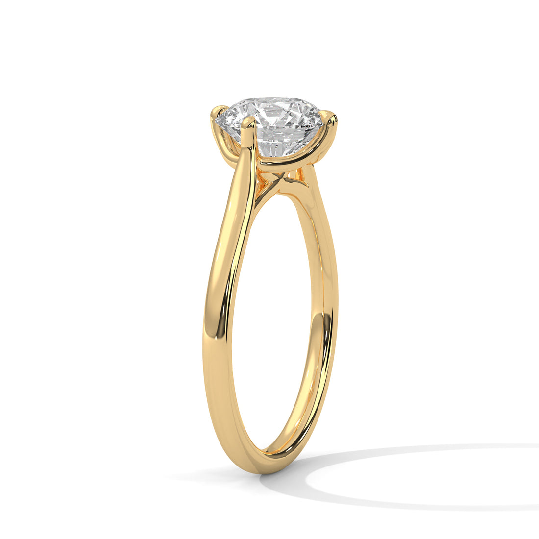 Classic Round Brilliant Diamond Solitaire Ring in 14K Yellow Gold – 1.00 Carat Engagement Ring