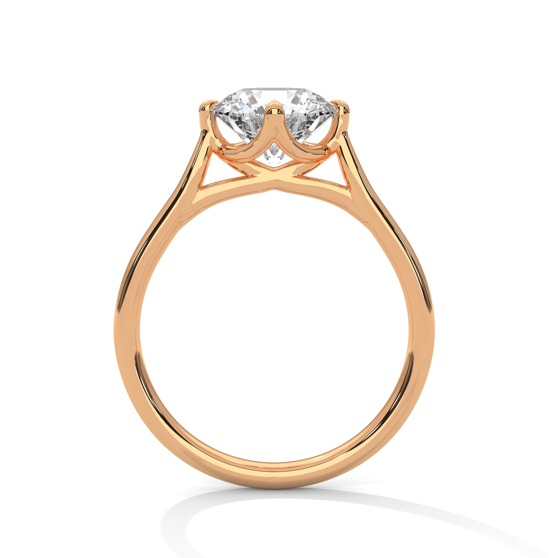 Classic Round Brilliant Diamond Solitaire Ring in 14K Rose Gold – 1.00 Carat Engagement Ring