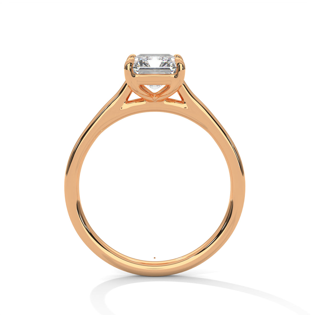 Emerald Cut Diamond Engagement Ring in Rose Gold – Classic Emerald Cut Solitaire Diamond Ring
