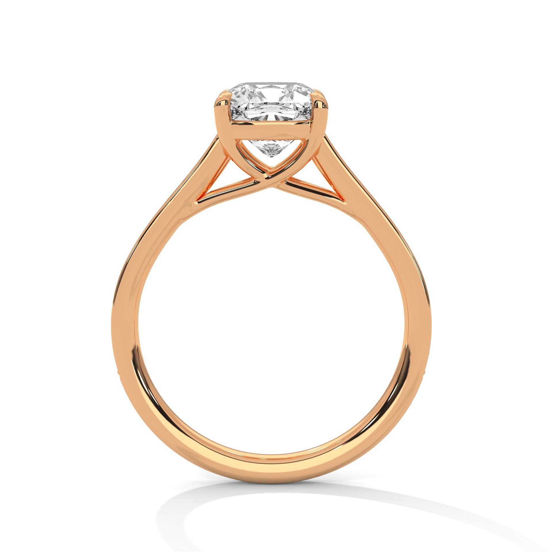 Cushion Cut Diamond Engagement Ring in Rose Gold – Hidden Halo Pavé Diamond Ring – Luxury Cushion Diamond Proposal Ring