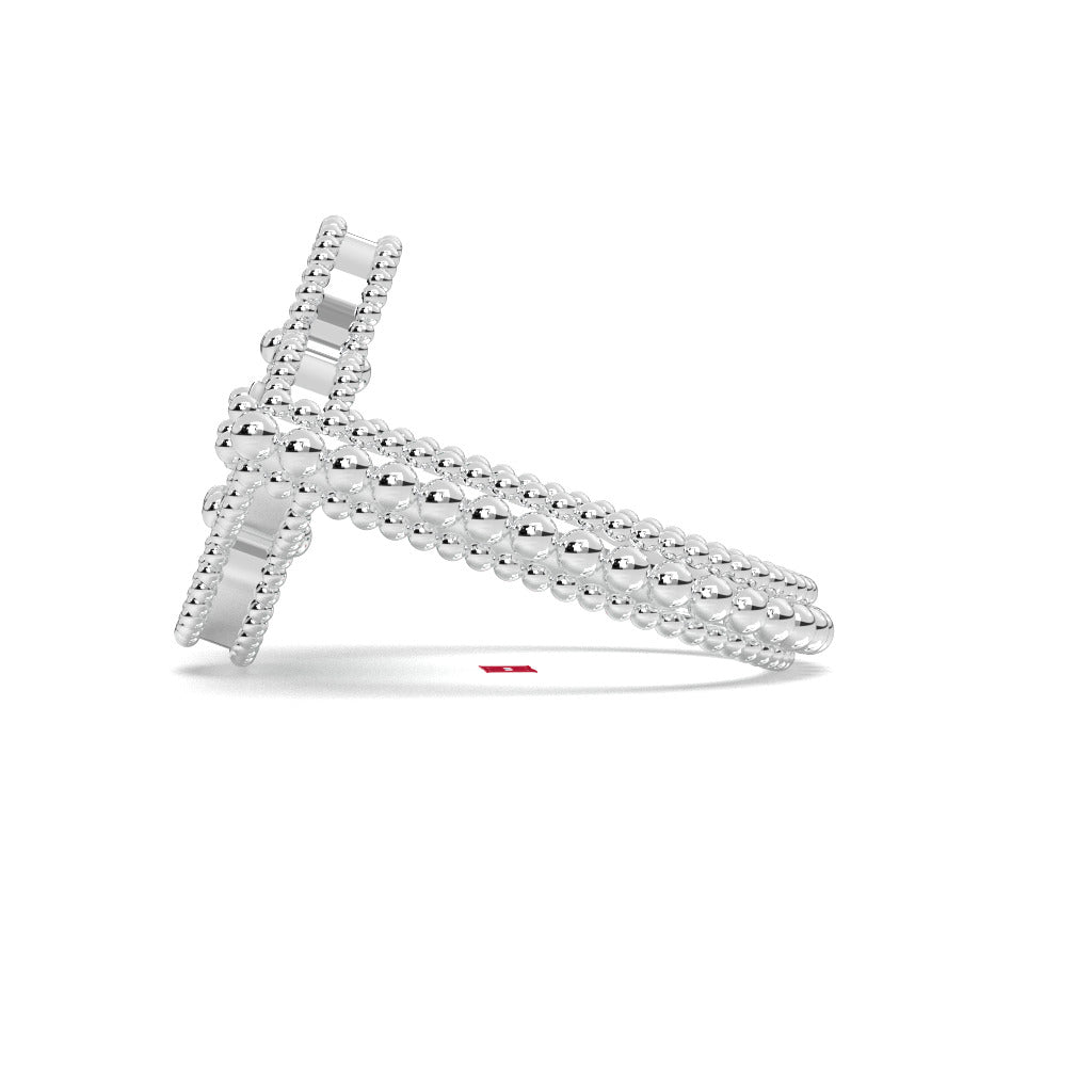 Reversible 925 Sterling Silver Ring, Green Stone & Diamond, Wide Band