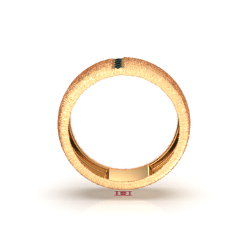 Textured Sterling Silver Ring, Blue Diamond Accent Band