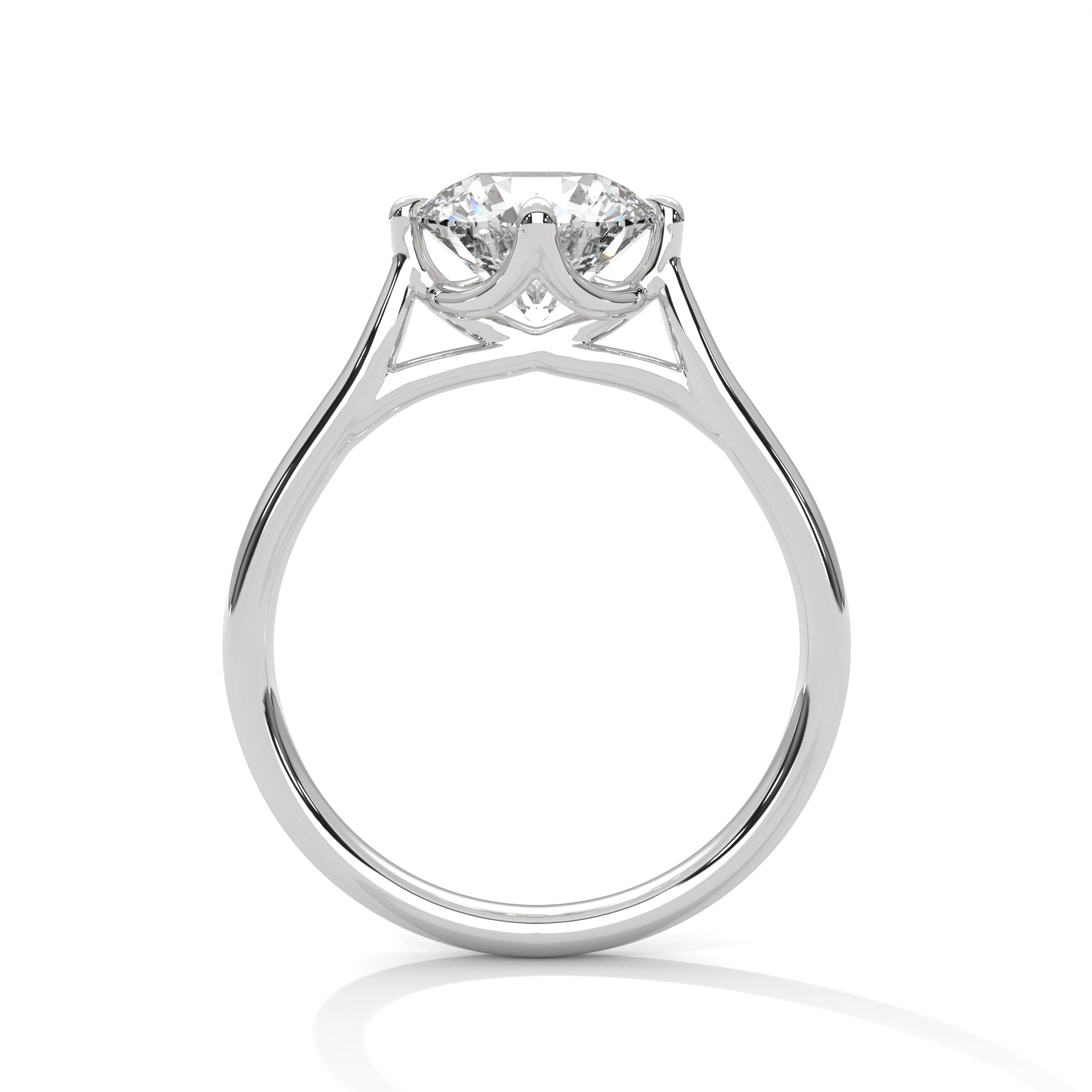 Classic Round Brilliant Diamond Solitaire Ring in 14K White Gold – 1.00 Carat Engagement Ring