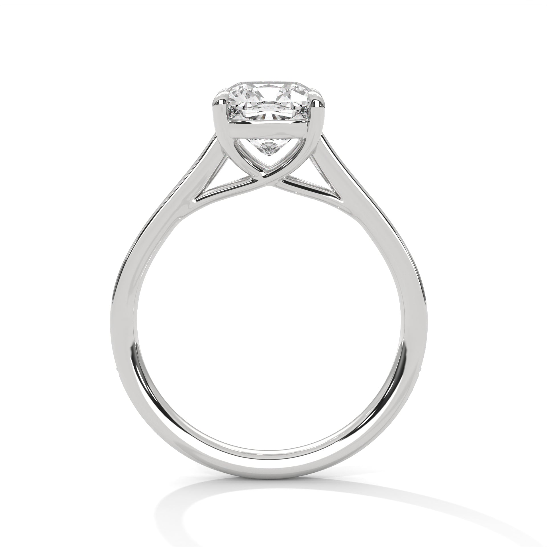 Cushion Cut Diamond Engagement Ring in White Gold – Hidden Halo Pavé Diamond Ring – Luxury Cushion Diamond Proposal Ring