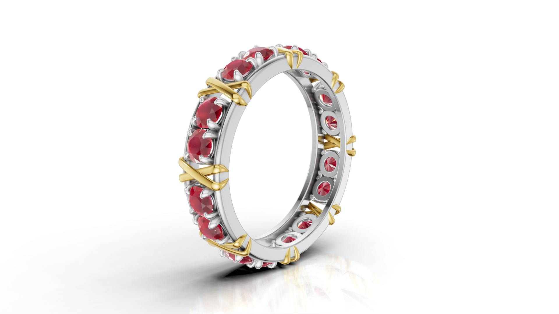 Vijay Deverakonda'S Ring | 16 Stone X Crown Ring | Gold + White | Diamond (Certified)